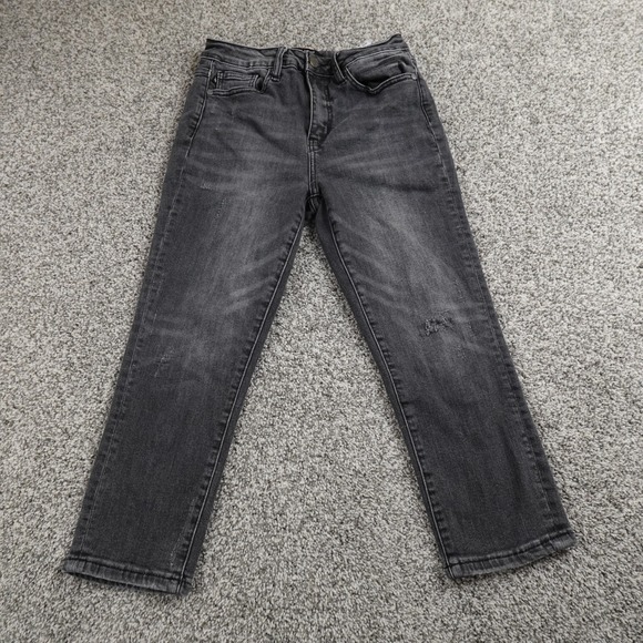 Judy Blue Denim - Judy Blue Jeans Womens 3 Black Denim Pants Trouser Mid Rise Skinny Capri Stretch